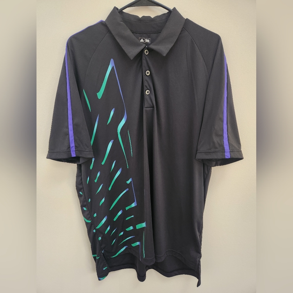 Adidas Golf polo black and neon Large